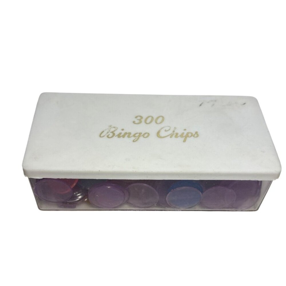 Bingo Chips Transparent Multicolor With Clear Storage Box Approx 300 Chips